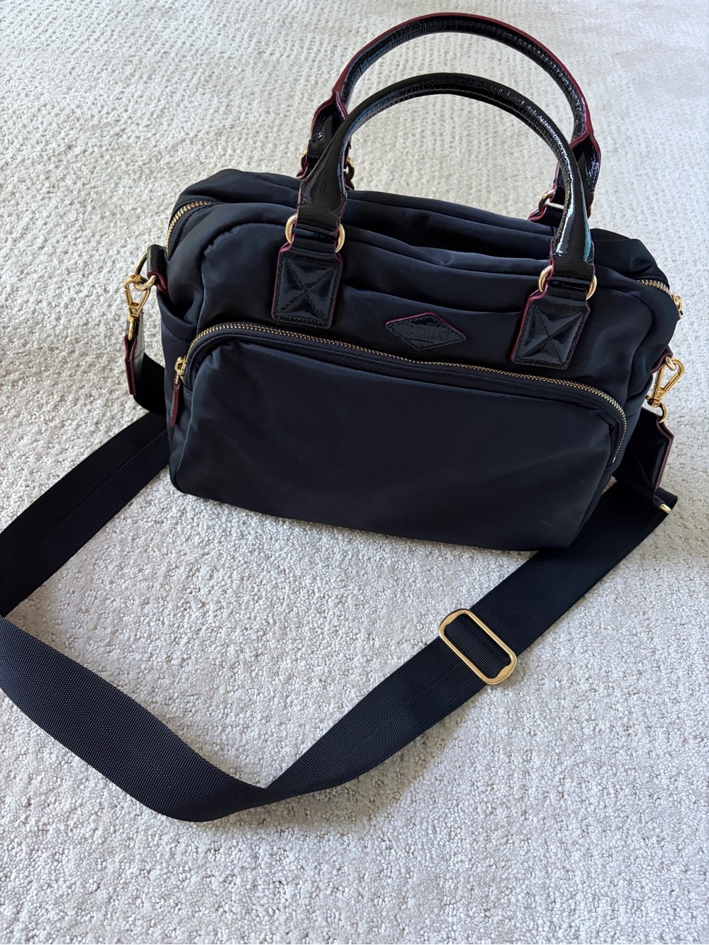 MZ Wallace Black Gramercy Satchel Crossbody Bag
